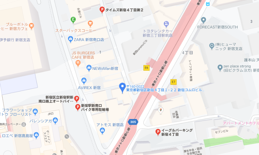 新宿の貸し会議室 ショコラ 近くのコインパーキング