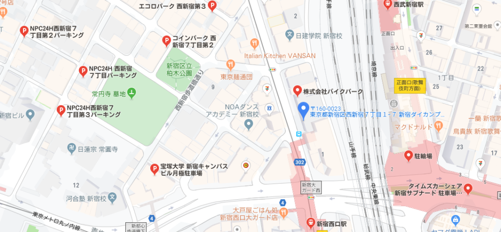 新宿 貸し会議室ベネチア周辺のコインパーキング
